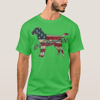 Labrador Retriever US Flagga 4:e Juli Amerika Hund T Shirt