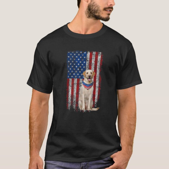 Labrador Retriever USA flagga Bandana Patriotic 4: T Shirt (Framsida)
