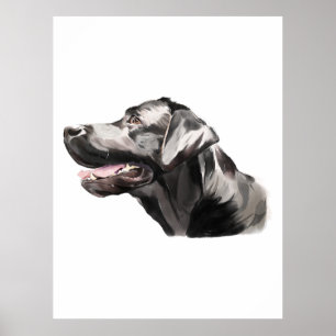 Labrador Retriever Väggkonst, Akvarellmålning Poster