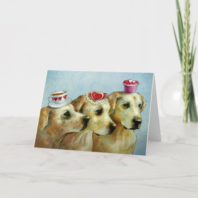 Labrador Retriever Valentine Card Helgkort (Framsida)