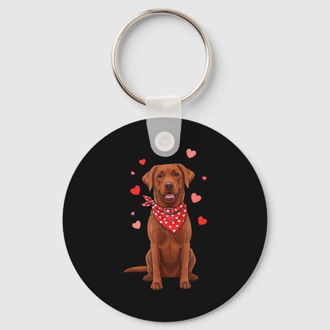 Labrador Retriever Valentine Dog Lover Heart  Nyckelring (Framsida)