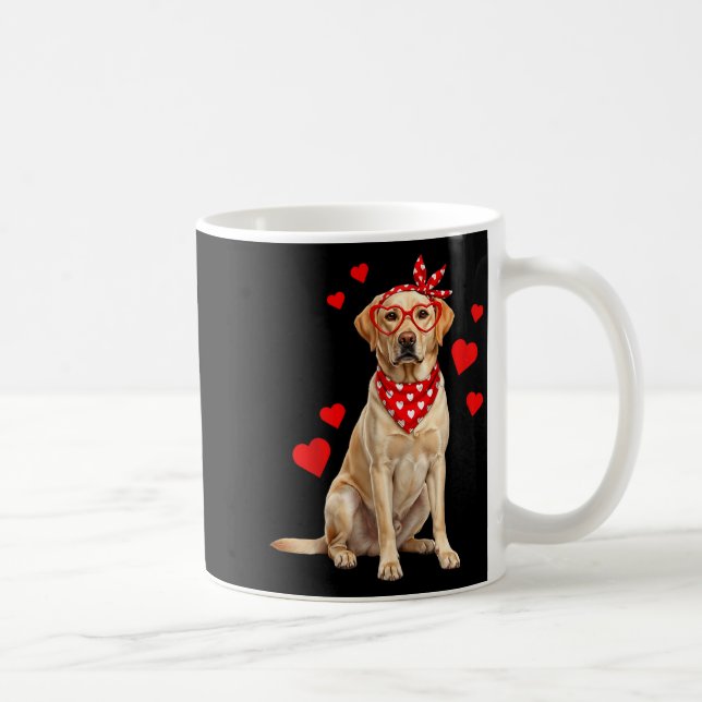 Labrador Retriever Valentines Day Dog Lover Heart  Kaffemugg (Höger)