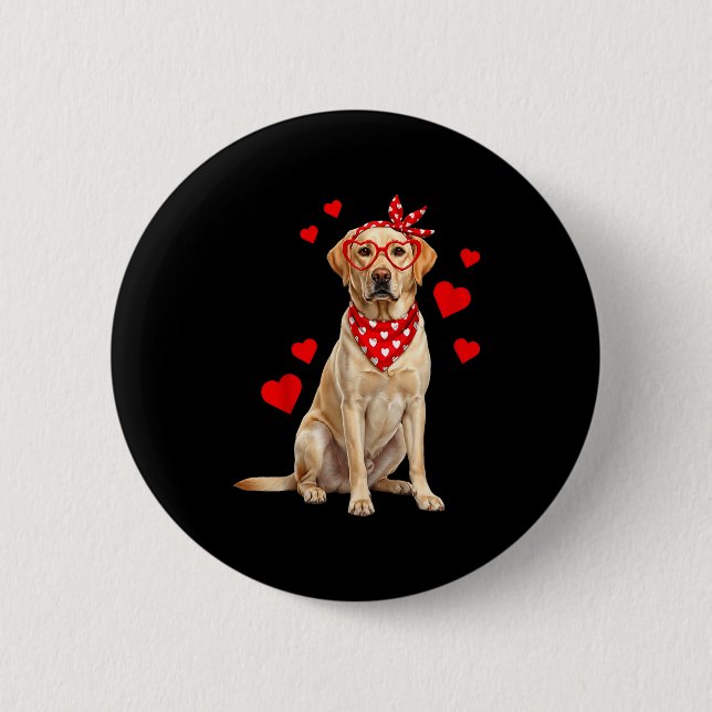 Labrador Retriever Valentines Day Dog Lover Heart  Knapp (Framsida)