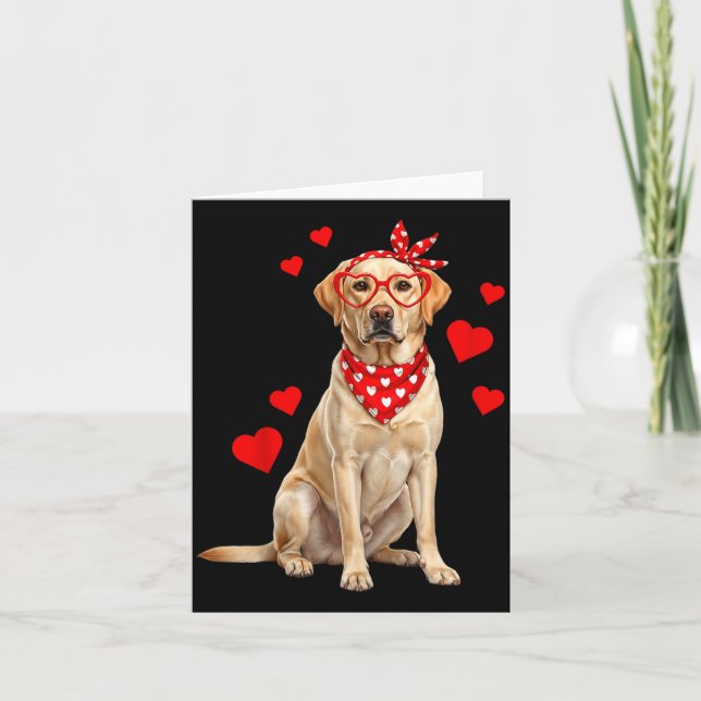 Labrador Retriever Valentines Day Dog Lover Heart  Kort (Framsida)