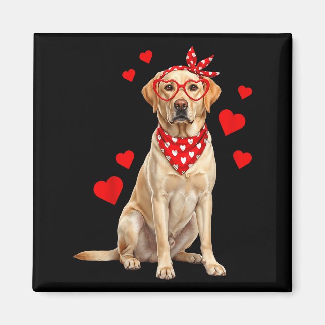 Labrador Retriever Valentines Day Dog Lover Heart  Magnet (Framsidan)