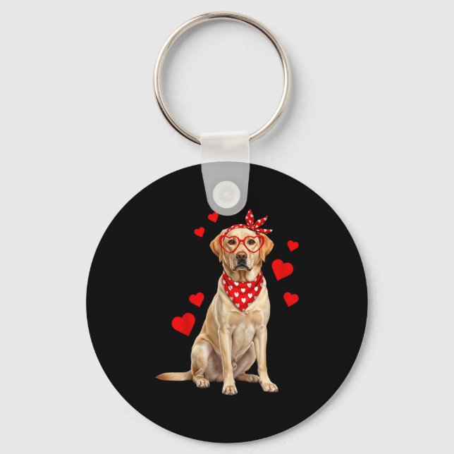 Labrador Retriever Valentines Day Dog Lover Heart  Nyckelring (Framsida)