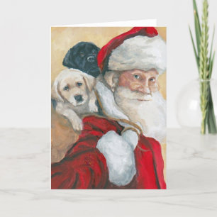 Labrador Retriever Valp Santa Hund Julkort Kort