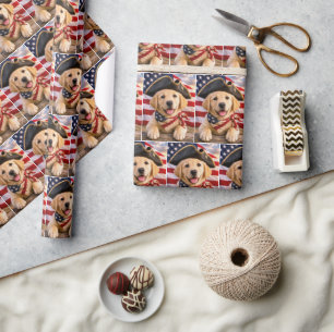 Labrador Retriever Valp som bär en Trehörning Hatt Presentpapper