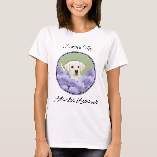 Labrador Retriever Valpmålning Original Hundkonst T Shirt (Framsida)