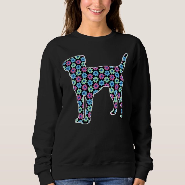 Labrador Retriever Vår Blommönster Passande T Shirt (Framsida)