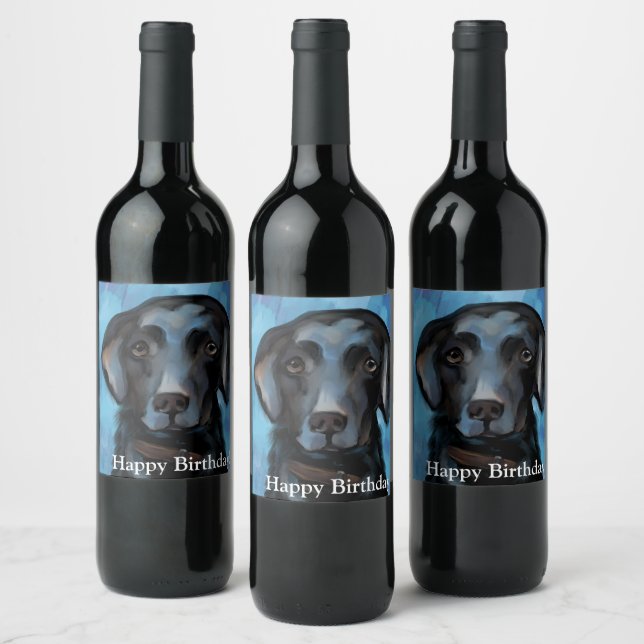 Labrador Retriever  Vinflaska Etikett (Flaskor)