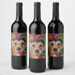 LABRADOR RETRIEVER VINFLASKA ETIKETT