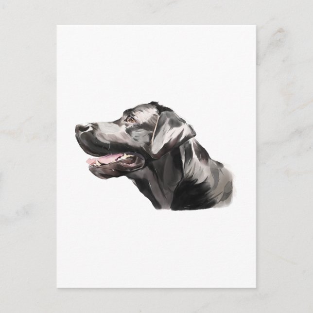 Labrador Retriever vykort, Handmålad akvarell Vykort (Framsida)