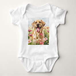 Labrador Retriever Watercolor Baby Bodysuit T Shirt