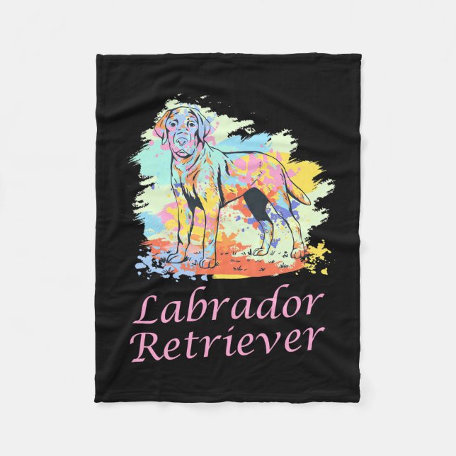 Labrador Retriever Watercolor Fleecefilt (Framsidan)