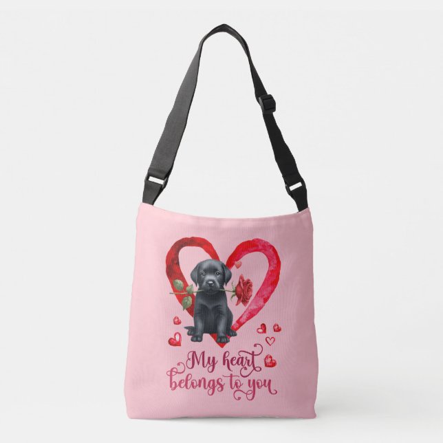 Labrador Retriever Watercolor V-Day Crossbody bag Axelväska (Framsida)