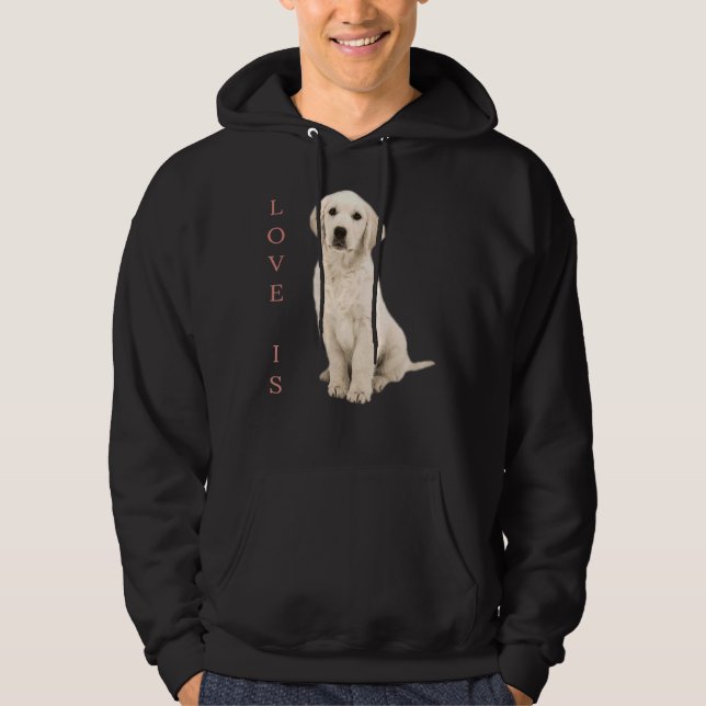 Labrador Retriever White Lab Hund Mamma Hoodie (Framsida)