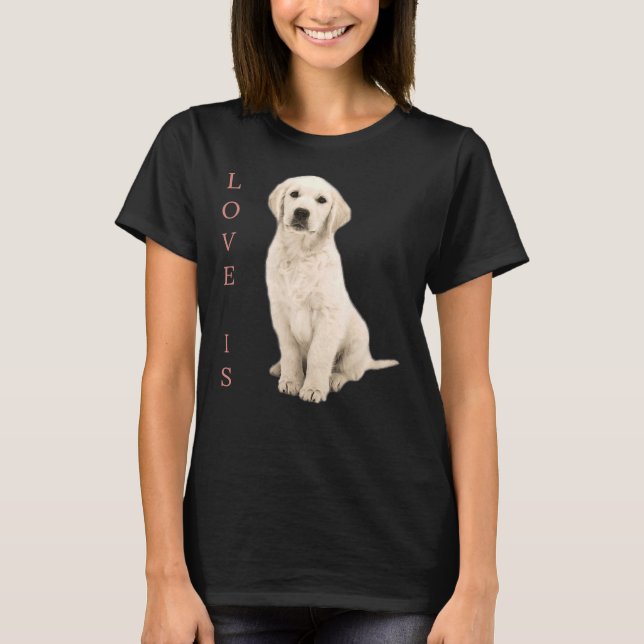 Labrador Retriever White Lab Hund Mamma T Shirt (Framsida)