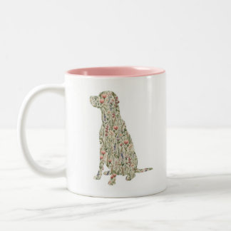 Labrador Retriever Wildflower Silhouette Dog Mom Två-Tonad Mugg