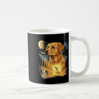 Labrador retriever ylar mot månen vintage kaffemugg