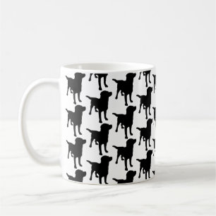 Labrador Retrievers Black Hund Mönster Kaffemugg