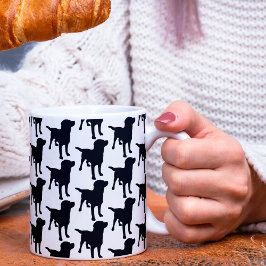 Labrador Retrievers Black Hund Mönster Kaffemugg