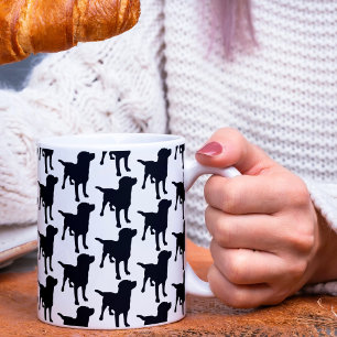 Labrador Retrievers Black Hund Mönster Kaffemugg