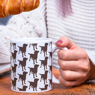 Labrador Retrievers Chocolate Hund Mönster Kaffemugg