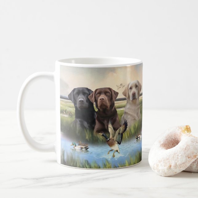 Labrador Retrievers, (Hunting hundar) Kaffemugg (Med munk)