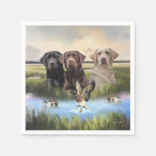 Labrador Retrievers, (Hunting hundar) Pappersservett (Framsidan)