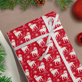 Labrador Retrievers i julhattarna Snöflingor Presentpapper