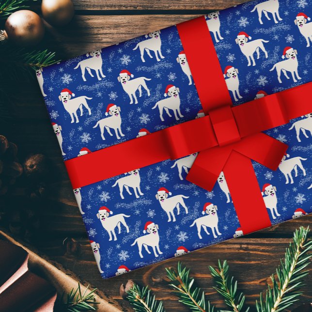 Labrador Retrievers i julhattarna Snöflingor Presentpapper (Skapare uppladdad)