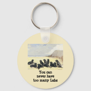Labrador Retrievers på stranden Keychain Nyckelring