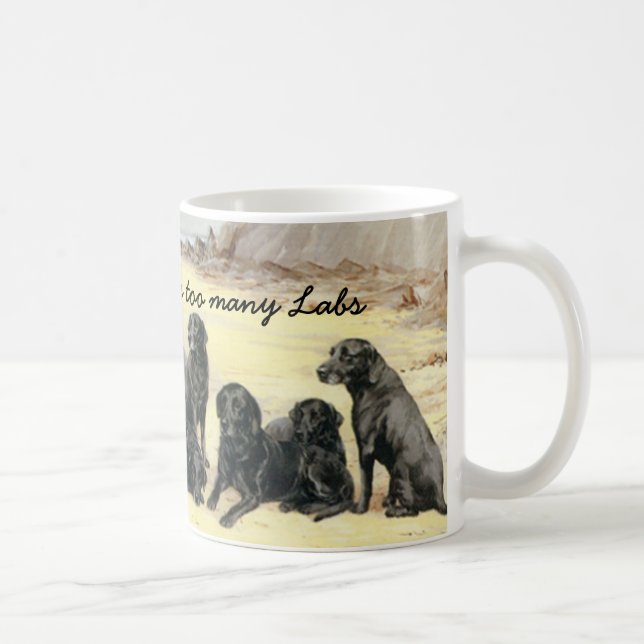 Labrador Retrievers på strandmuggen Kaffemugg (Höger)
