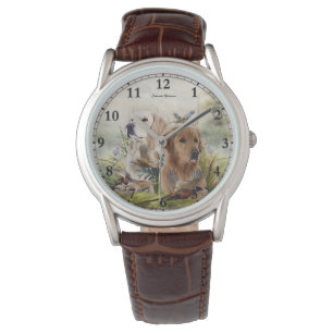 Labrador Retrievers with Pheasant ,Art Armbandsur