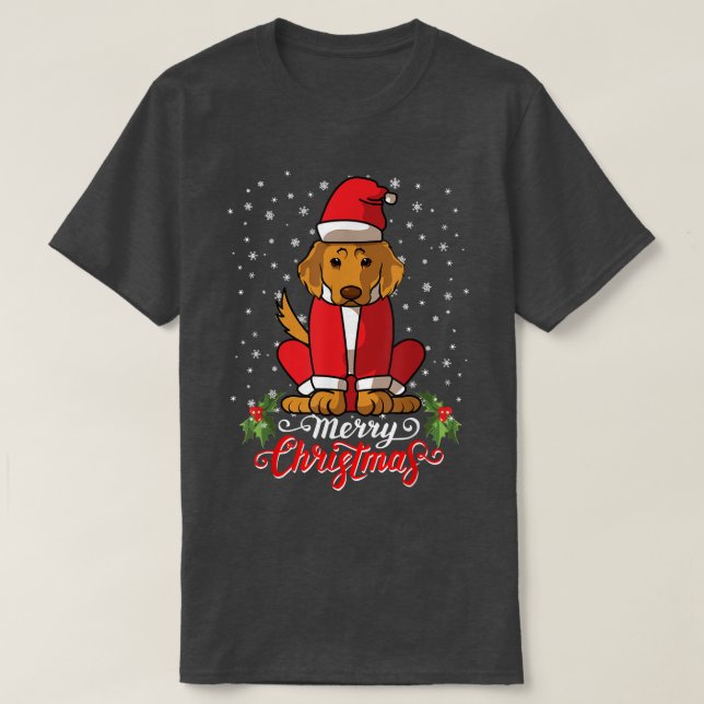 Labrador Retriver Hund Greets God jul Santa T Shirt (Design framsida)