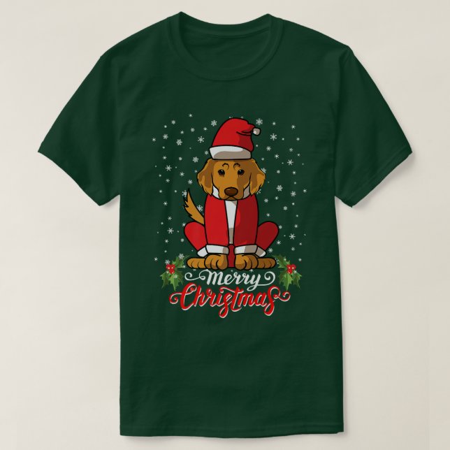Labrador Retriver Hund Greets God jul Santa T Shirt (Design framsida)