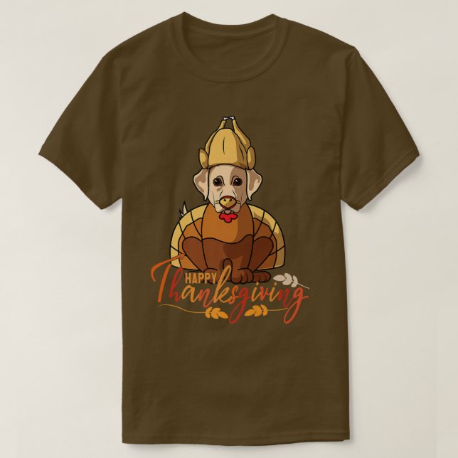 Labrador Retriver Hund Greets Happy thanksgiving T T Shirt (Design framsida)