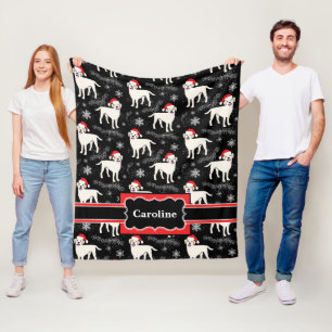 Labrador Retrivers i jultomten Fleecefilt