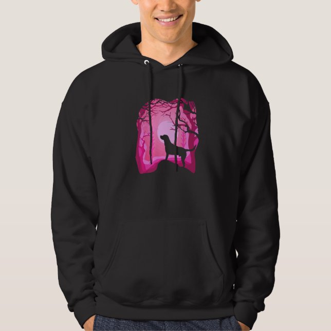 Labrador Retro Rosa Labrador Hund Hoodie (Framsida)