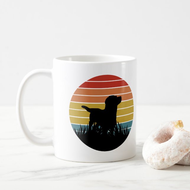 Labrador Retro Sunset Kaffemugg (Med munk)