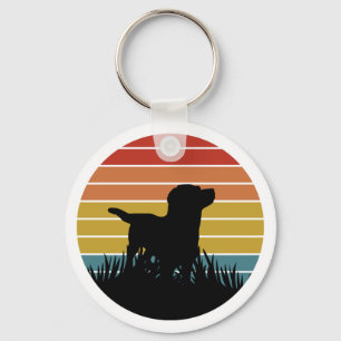 Labrador Retro Sunset Nyckelring