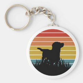 Labrador Retro Sunset Nyckelring