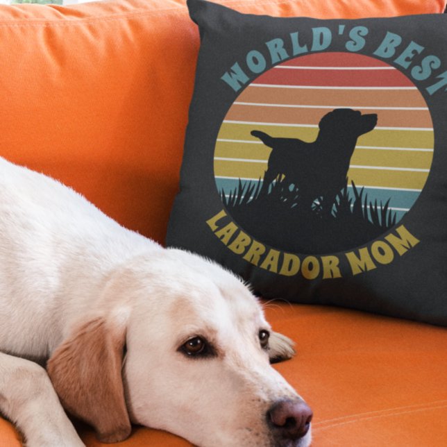 Labrador Retro Sunset Personlig Kudde (Skapare uppladdad)