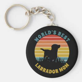 Labrador Retro Sunset Personlig Nyckelring