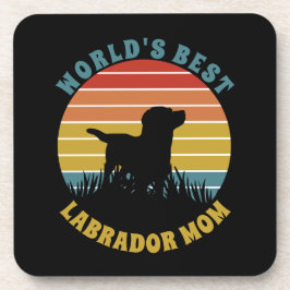 Labrador Retro Sunset Personlig Underlägg