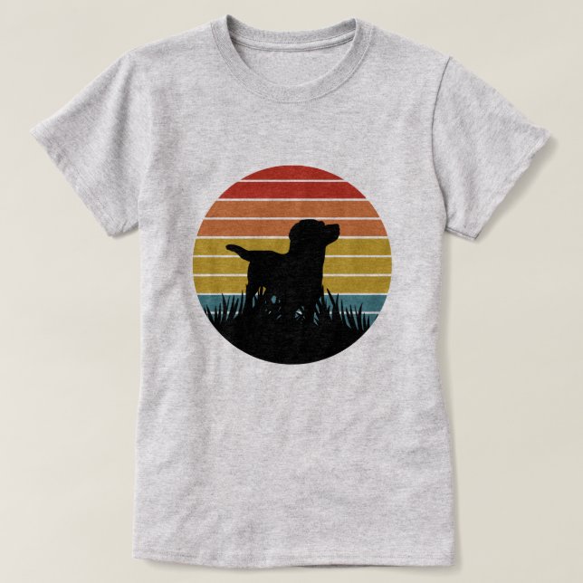 Labrador Retro Sunset T Shirt (Design framsida)