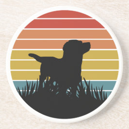 Labrador Retro Sunset Underlägg