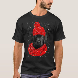 Labrador Röd Vinter Hatt Julskärp Hund T Shirt