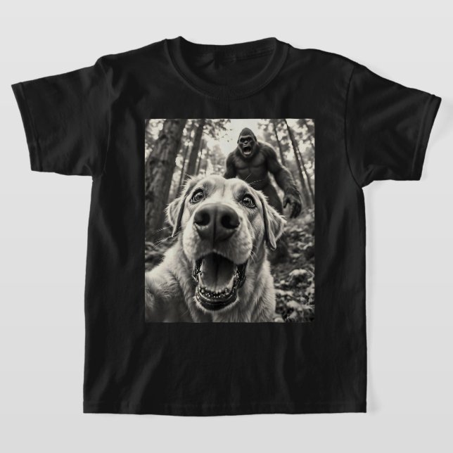 Labrador Selfie med Big Foot Roligt Hund älskare G T Shirt (Laydown)